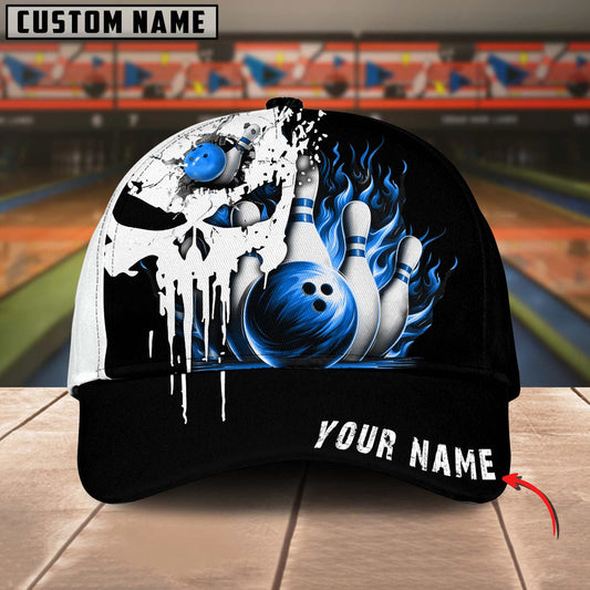 BlueJoses Bowling Punished Skull Flame Multicolor Personalized Name Cap