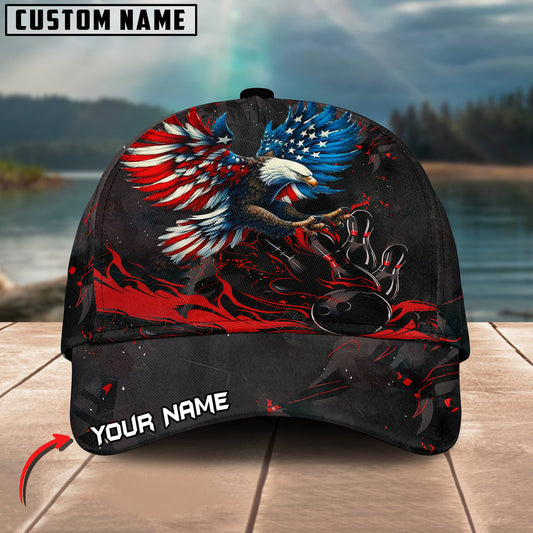 BlueJoses Bowling Almighty American Eagle Multicolor Personalized Name Cap