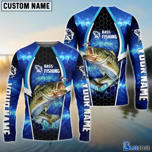 Bluejose Bass Fishing Blue Galaxy Custom Name Fishing Windbreaker Jacket