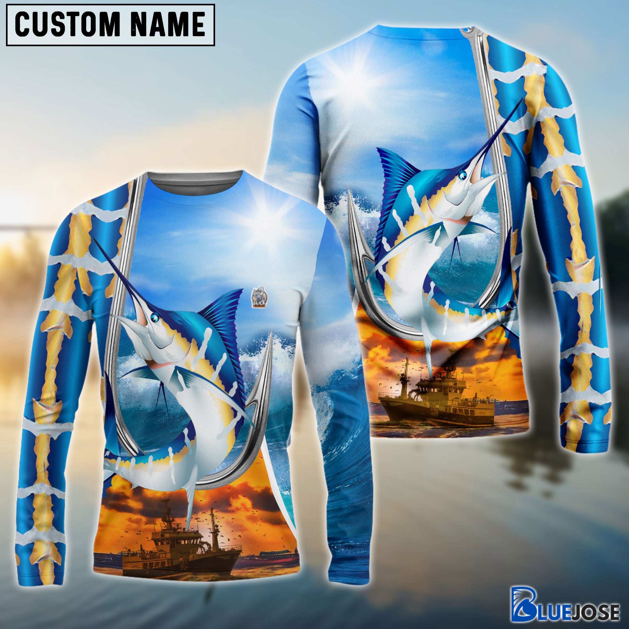 BlueJose Customize Name 3D Fishing Shirts – Blue Jose