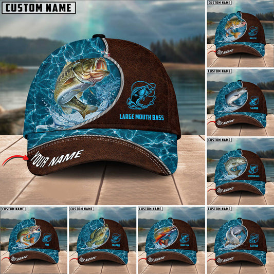 BlueJose Personalized Epic Shudore Fashion Fishing 3D Cap ( Large Mouth Bass, Walleye, Striped Bass, Trout Fish, Catfish, Crappie, Salmon, Pike )