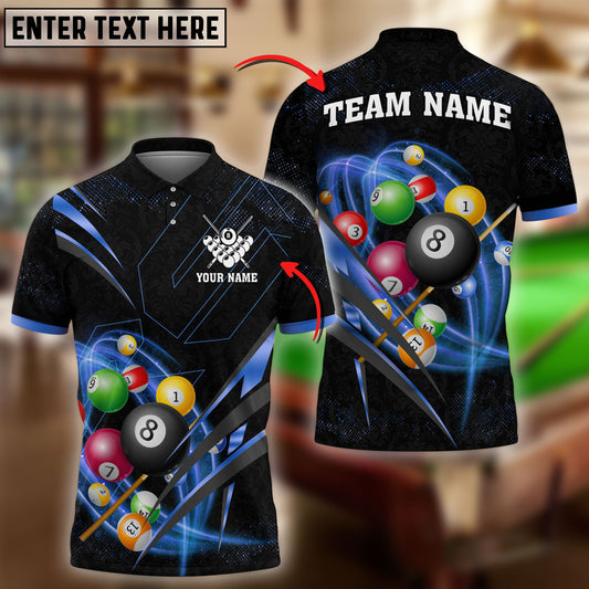 BlueJose Billiards Light Premium Pattern Personalized Name, Team Name Unisex Shirt ( 4 Colors )