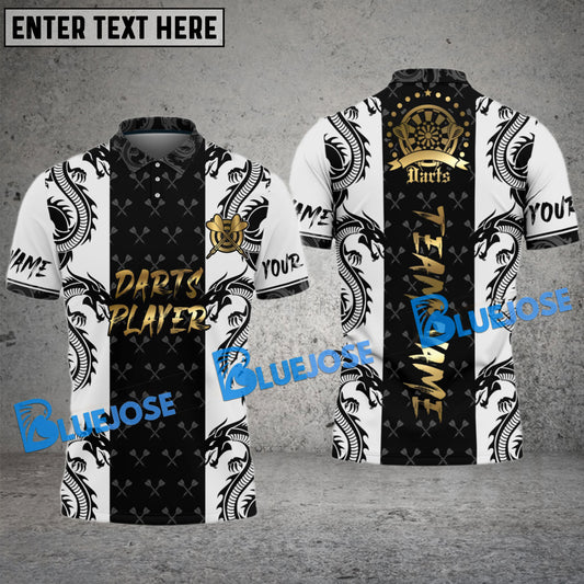 BlueJose Darts Dragon Pattern Personalized Name, Team Name Shirt (4 Colors)
