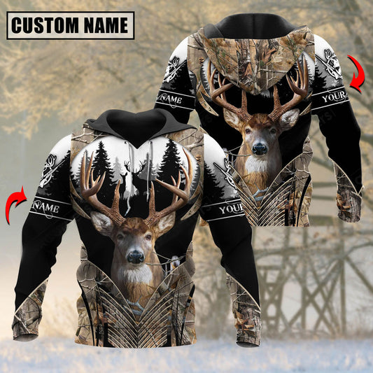 BlueJose Personalized Name Deer Hunting Camouflage Forest Pattern 3D Shirts ( 3 Colors )