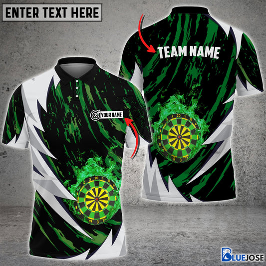 BlueJose Dart Green Fire Personalized Name Shirt