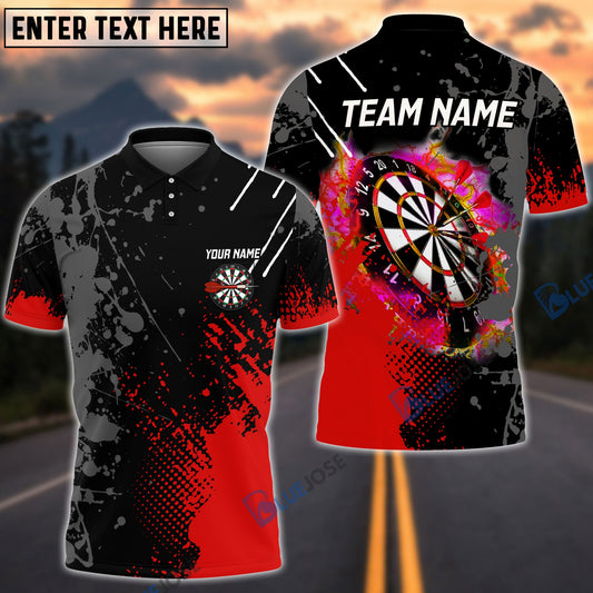 BlueJose Paint Style Darts Red Personalized Name, Team Name Shirt