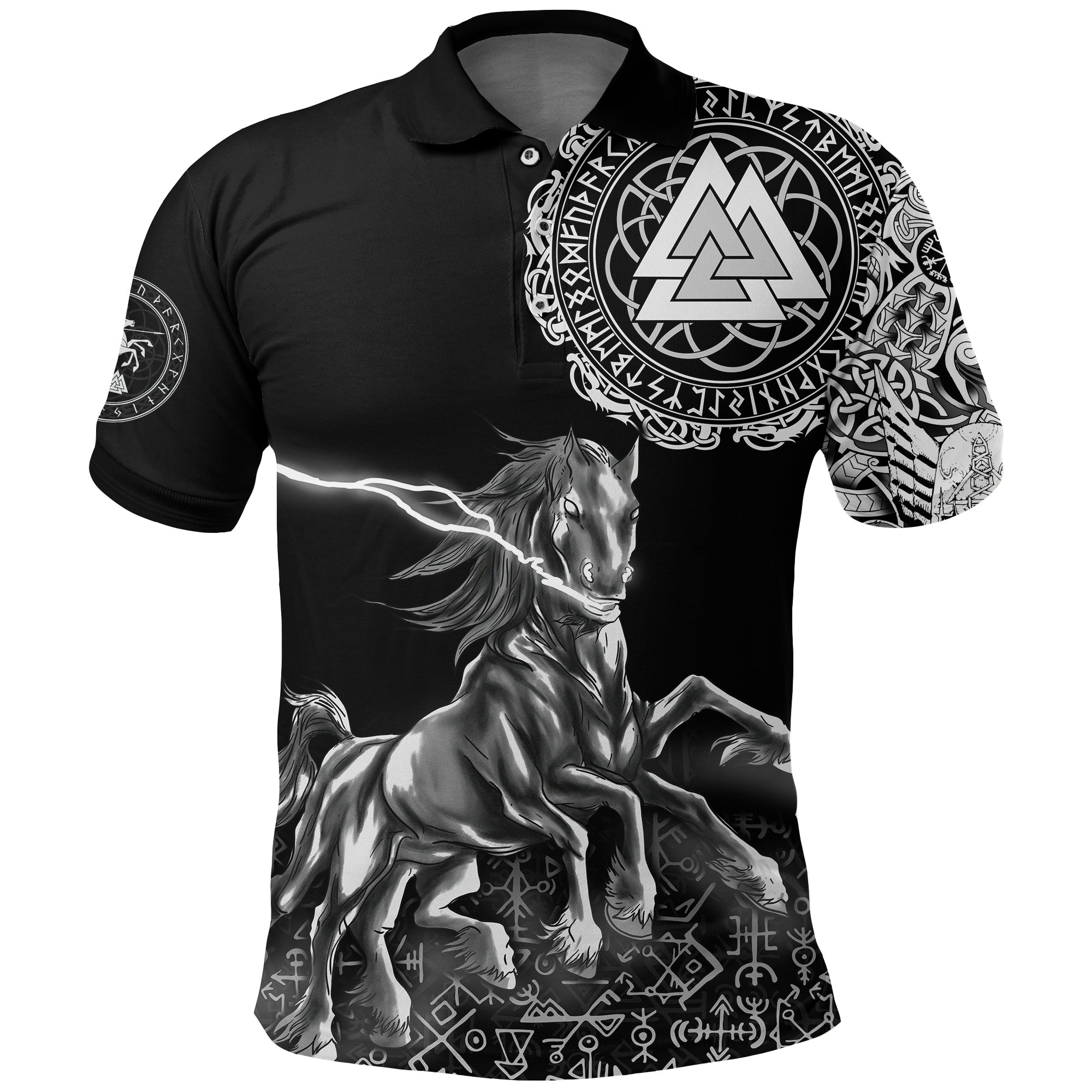 Balfour Blue Clan Polo Shirt Viking Wolf main image 1