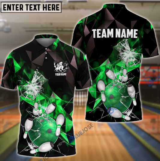 BlueJose Bowling And Pins Broken Glass Mound Jubilee Customized Name 3D Shirt