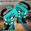 BlueJose Vortex Bowling And Pins Customized Name, Team Name 3D Shirt (4 Colors)