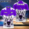 BlueJose Bowling And Pins Ice Age Pattern Customized Name Women Polo Shirt (5 Colors)