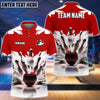BlueJose Bowling And Pins Ice Age Pattern Customized Name Women Polo Shirt (5 Colors)