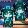 BlueJose Personalized Name and Team Name Bowling and Pins Multicolor 3D Shirt