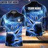 BlueJose Personalized Name and Team Name Thunder Color Bowling Player Multicolor 3D Shirt, Personalized Shirts For Bowling Players