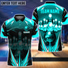 BlueJose Thunder Bowling and Pins Multicolor Personalized Name Team Name 3D Shirt (6 Colors)