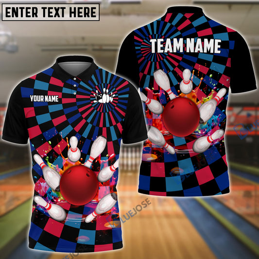 BlueJose Bowling Neon Lights Customized Name, Team Name 3D Shirt
