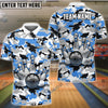 BlueJose Bowling And Pins Color Camo Pattern Customized Name, Team Name 3D Shirt (4 Colors)