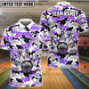 BlueJose Bowling And Pins Color Camo Pattern Customized Name, Team Name 3D Shirt (4 Colors)