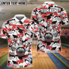 BlueJose Bowling And Pins Color Camo Pattern Customized Name, Team Name 3D Shirt (4 Colors)