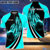 BlueJose Bowling And Pins Fire Fly Personalized Name Team Name 3D Shirt