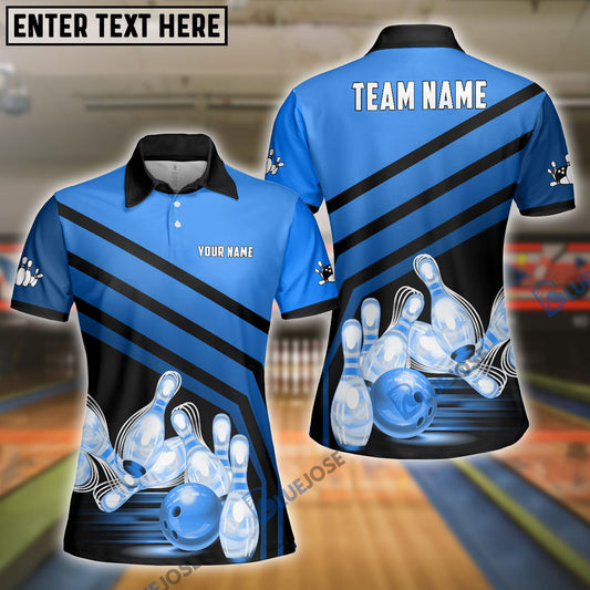 BlueJose Bowling And Pins Windmill Pattern Customized Name 3D Shirt for Women (5 Colors)