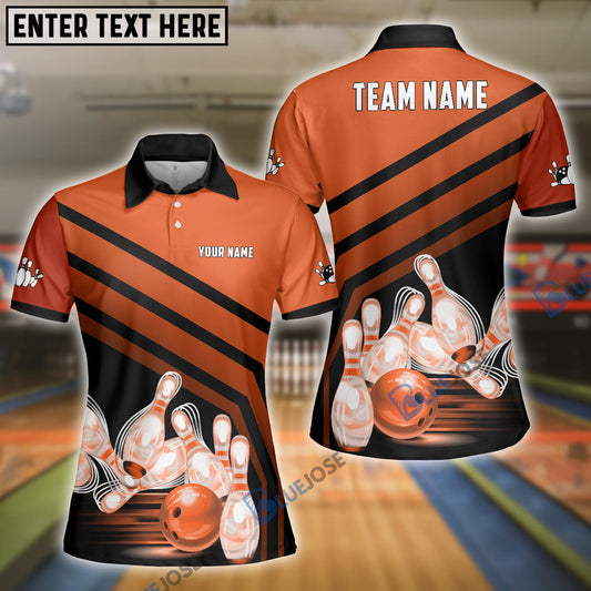 BlueJose Bowling And Pins Windmill Pattern Customized Name 3D Shirt for Women (5 Colors)