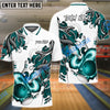 BlueJose Bowling And Pins Snake Pattern Customized Name 3D Shirt (4 Colors)