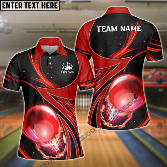 BlueJose Bowling And Pins Galaxy Pattern Customized Name, Team Name 3D Shirt for Women (4 Colors)
