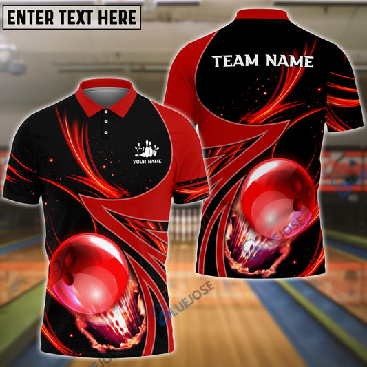 BlueJose Bowling And Pins Galaxy Pattern Customized Name, Team Name 3D Shirt (4 Colors)