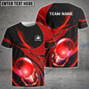 BlueJose Bowling And Pins Galaxy Pattern Customized Name, Team Name 3D Shirt (4 Colors)