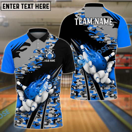 BlueJose Bowling And Pins Runway Customized Name 3D Shirt (4 Colors)