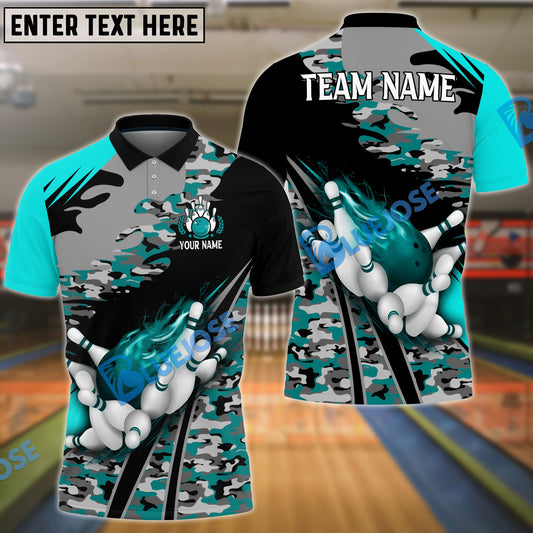 BlueJose Bowling And Pins Runway Customized Name 3D Shirt (4 Colors)