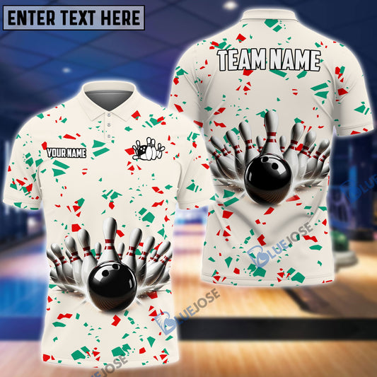 BlueJose Bowling and Pins Cool Flourishing Customized Name, Team Name 3D Shirt