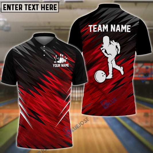 BlueJose Bowling Player Pattern Personalized Name, Team Name 3D Shirt