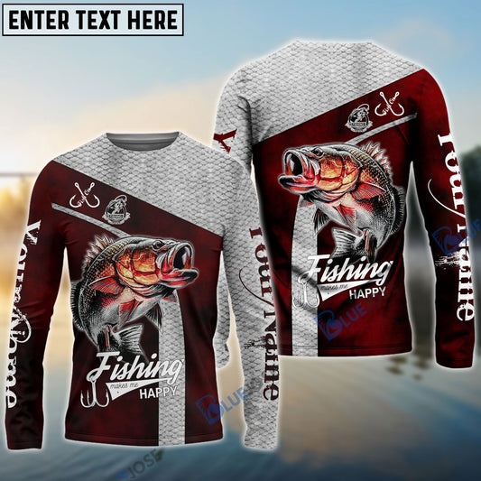 BlueJose Personalized Fishing Red Windbreaker Jacket
