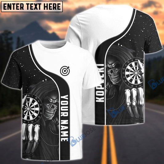 BlueJose Dart Skull Personalized Name Shirt
