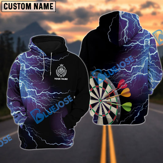 BlueJose Darts Thunder Lightning Personalized Name Shirt