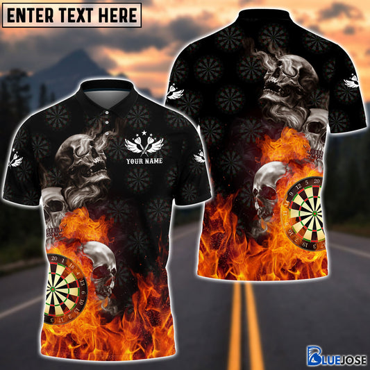 BlueJose Darts Skull Personalized Name Shirt
