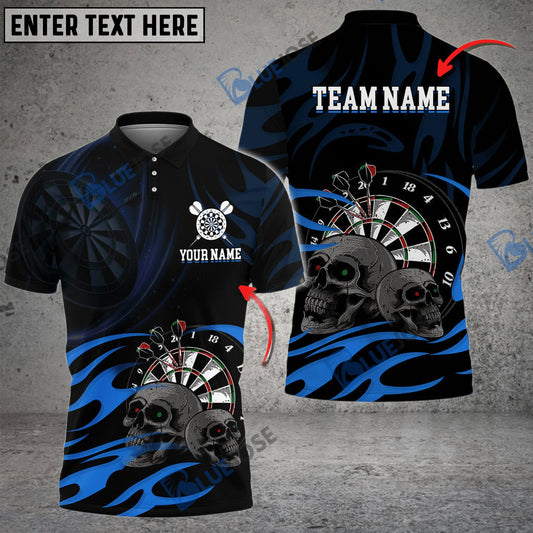 BlueJose Darts & Skull Pattern Personalized Name, Team Name Shirt (4 Colors)