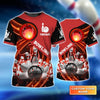 BlueJose Red Bowling Ball In Fire Personalized Name3D Shirt