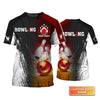 BlueJose Red Bowling Ball Crashing Pins Personalized Name 3D Shirt