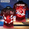 BlueJose Personalized Name and Team Name Thunder Color Bowling and Pins 3D Shirt, Personalized Shirts For Bowling Players