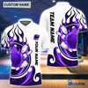 BlueJose Personalized Name and Team Name Fire Color Bowling Player Multicolor Polo Shirt (4 Colors), Personalized Shirts For Bowling Players