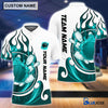 BlueJose Personalized Name and Team Name Fire Color Bowling Player Multicolor Polo Shirt (4 Colors), Personalized Shirts For Bowling Players