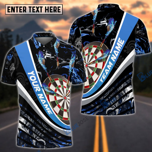 BlueJose Flaming Magma Darts Personalized Name, Team Name Shirt (4 Colors)