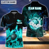 BlueJose Personalized Name and Team Name Fire Light Bowling Player Multicolor 3D Shirt, Personalized Shirts For Bowling Players
