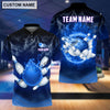 BlueJose Personalized Name and Team Name Thunder Color Bowling and Pins 3D Shirt, Personalized Shirts For Bowling Players