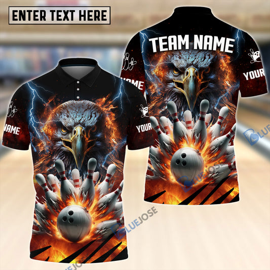 BlueJose Eagle Power Bowling And Pins Customized Name 3D Shirt