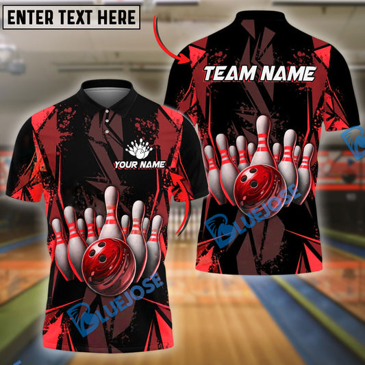 BlueJose Bowling And Pins Color Diamond Multicolor Customized Name 3D Shirt (4 Colors)