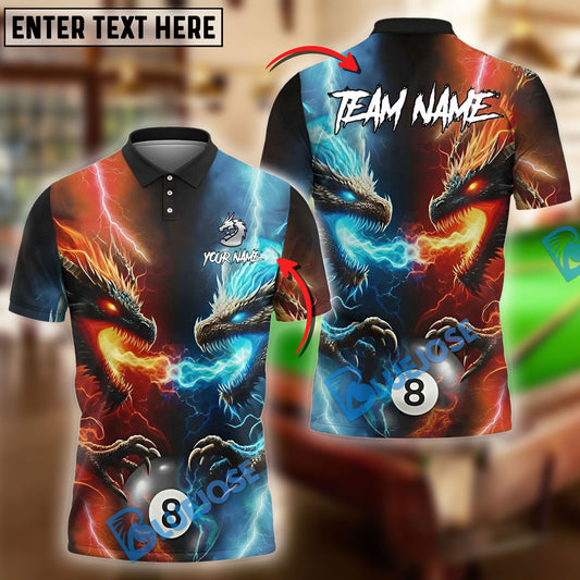 BlueJose Billiards Ball 8 Pool Dragon Duel Personalized Name Shirt (4 Colors)