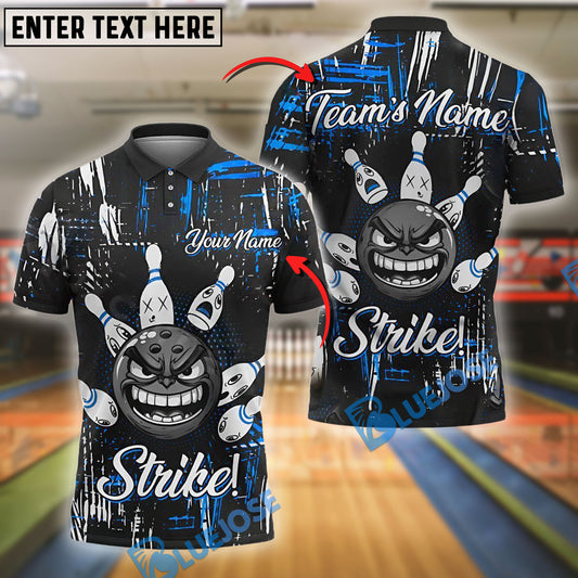 BlueJose Bowling And Pins Strike Master Customized Name, Team Name 3D Shirt (4 Colors)